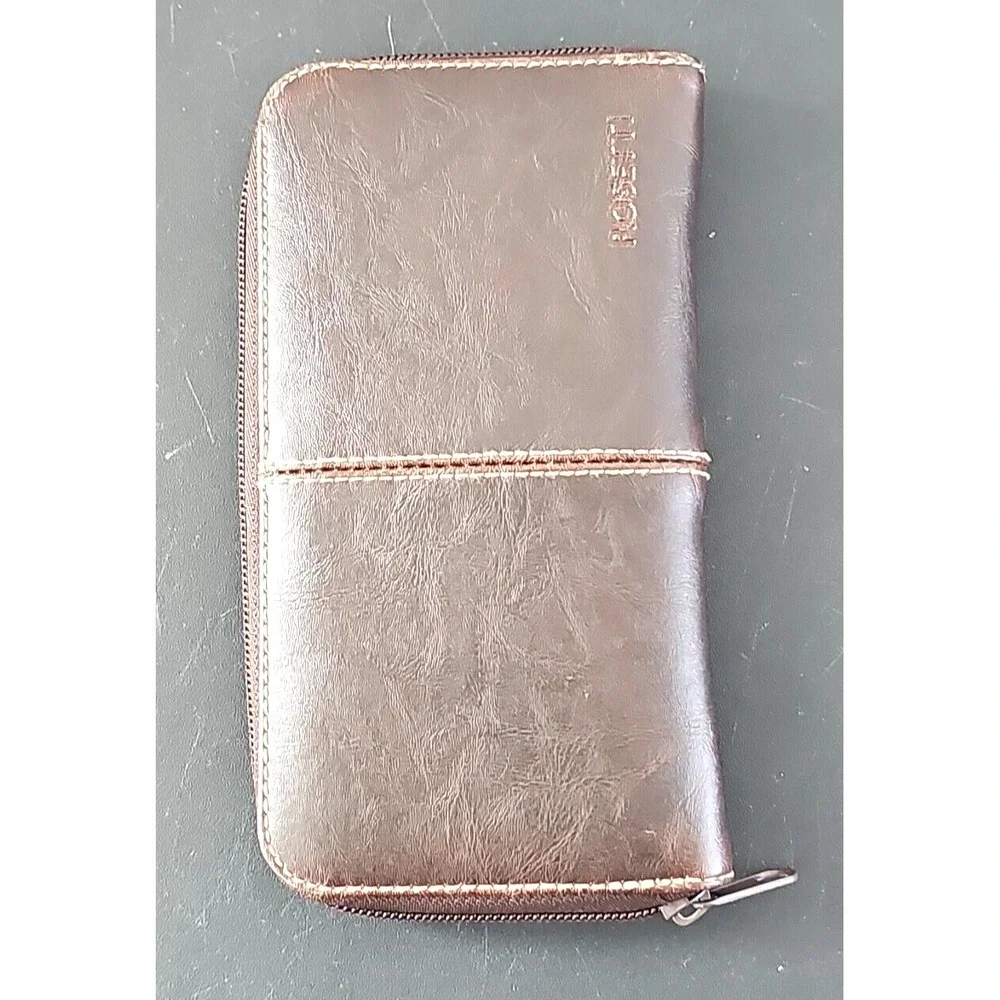 Rosetti Women's Wallet Solid Brown Faux Leather Zip-Around  Compartments 8